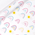 Rainbow and sun pattern gift wrapping paper roll with cute clouds and colorful design - Rainbow & Sun