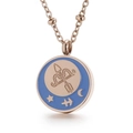Rose gold Sagittarius constellation pendant necklace with blue enamel and star moon detail - Sagittarius