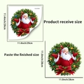 Tabla de tallas detallada con dimensiones de recepción y acabado para el adhesivo de Pared - Guirnalda de Papá Noel (PH_QTA1082)