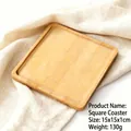 Square bamboo coaster 15x15cm with natural wood grain and raised edges for DIY crafts - 15cm Square Tray