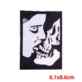 Skull and woman kiss embroidered biker patch for DIY jacket customization 6.1x8.6cm - Skeleton Couple Kissing Pattern (PE7366CT)