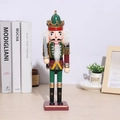 Classic wooden nutcracker soldier figure with crown and sword for Christmas home decor - 30CM Swordsman Style