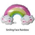 Rainbow-shaped aluminum foil balloon with smiling clouds for birthday party decorations - Smiling Rainbow 80*50CM