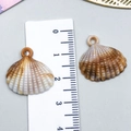Brown and white seashell resin pendant charm with 2cm size scale for DIY jewelry - Small Cream Acrylic Shell 20x20x5mm (23608)