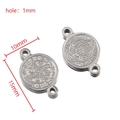 Silberner St. Benedikt Medaillen Anhänger 10mm für DIY Schmuckherstellung und Design - 5 Stk./Packung / 10mm-Silber