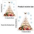 Size chart for golden Christmas tree and blue snowflake static window stickers - JDT-A55 Golden Christmas Tree