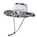Atmungsaktiver Camouflage-Boonie-Hut mit weißem Mesh und verstellbarem Kinnriemen für draußen - 58cm Einheitsgröße / Grau-Weiß Camouflage