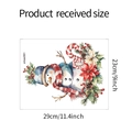 Weihnachts-Schneemann Wandtattoo Maße 29x23cm mit Aquarell-Blumen und Beeren - Schneemann-Stil (23*29cm)