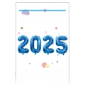 Lot de 4 ballons chiffre 2025 bleus de 32 pouces pour décoration de fête du Nouvel An - 4 Pièces/Paquet (Avec Carte) / Bleu / 32 pouces