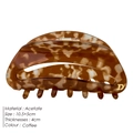 Molla per capelli in acetato marmorizzato marrone con logo D dorato, 10,5 cm - Beige Caffè