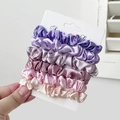 5-piece set of satin scrunchies featuring a purple and pink gradient color scheme - 5# Purple Pink Gradient 5Pcs Set