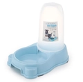 Sky blue automatic gravity pet feeder with translucent storage bucket for dogs and cats - Waterer (Round) / Blue
