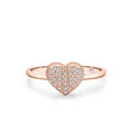 Rose gold S925 sterling silver heart ring with pavé-set round clear diamonds - US Size 6 / Ring / Rose Gold
