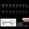 Size chart showing 16 dimensions for 320 pieces of natural coffin x-short nail tips - Coffin X-Short (01#320pcs)