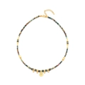 Collier en pierres naturelles de style bohème avec pendentifs dorés et fermoir - Perles de pierre mélangées XL-441J