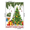 Detail view of Christmas tree and Happy New Year wall stickers layout in 30x90cm sheets - 30*90CM x 2 Sheets Set