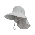 Cappello parasole grigio chiaro a tesa larga con protezione per il collo e foro per coda - Grigio