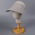Detail of wide-brim visor sun hat with metal vent holes and matte texture finish - M (56-58cm) / Light Gray