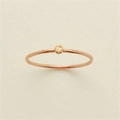 Minimalist rose gold ring featuring a bezel-set round yellow zircon gemstone - US 5 / November Light Yellow Gold