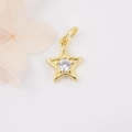 Pendentif étoile doré minimaliste avec zircon pour création de bijoux DIY - Doré