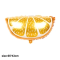 Orange slice fruit shaped foil balloon for party decor, size 65x43cm in orange and white - Orange