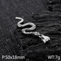 Colgante de serpiente en acero inoxidable plateado con escamas, tamaño 50x18mm y 7g - Solo colgante (KP96849-MI)