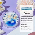 Ocean scented soy candle with seashells and blue glitter in 30g round glass container - Shell Glitter / Blue / Ocean