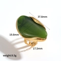Detailed product size chart of amber resin earring with dimensions in millimeters and weight - Green Irregular Style (TR60295-GN)