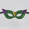 Carnaval pailletten masker groen paars goud feest oogmasker met bandje voor verkleedpartij - Pailletten Groen Stijl A
