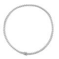 Collar de cadena cubana unisex en acero inoxidable plateado con cierre de caja seguro - 8mm*60cm / Plateado