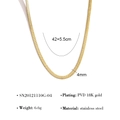 Collana a spina di pesce da 4mm in acciaio inossidabile dorato lunga 42+5,5cm - Oro 4.0mm Con Scatola