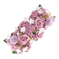 Wedding flower runner with purple roses and white hydrangea for arch decoration - Autumn Pink