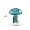 Blauwgroene glazen paddenstoel vaas met afmetingen 14,4cm hoog en 11,9cm breed - Grote Glazen Paraplu Paddestoel - Cyaan