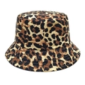 Stilvoller doppelseitiger Fischerhut mit Leopardenmuster für Damen im klassischen Outdoor-Stil - M (56-58cm) / Leopardenmuster