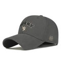 Dark grey baseball cap with U&NY embroidery and structured brim on white background - Adjustable / Gray