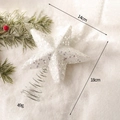 Sparkling white glitter star tree topper with spiral base for Christmas tree decoration - White Beaded Star Topper