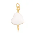 Gold plated nail heart pendant with white enamel inlay for DIY jewelry design - Nail Through Heart / White