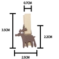 Braune Holzklammer mit Rentier-Dekoration, Maße 3,5 cm Höhe und 2,5 cm Breite für Weihnachten - Kaffee Rentier (Naturclip)
