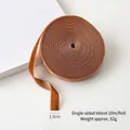 Brown velvet ribbon roll 1.5cm wide for DIY Christmas gift wrapping and bows - 1.5cm*10m / Light Coffee