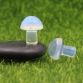 Mini 2cm translucent white crystal mushroom stones for fish tank and garden decor - Opal (Synthetic)