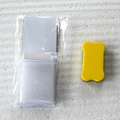 Detailed set of acrylic calendar kit with yellow bone-shaped sponge and grey card - Magnetic Eraser + Storage Box