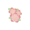 Chic dopamine style cherry blossom enamel pin in pink with gold-plated metal borders - Triple Pink Tones Sakura Style (XZ3354)