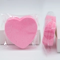 Pink heart-shaped compressed cellulose face sponge for deep cleansing in retail packaging - Pink Heart 60*6mm 30 Pcs