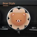 Cute cartoon brown bear car air vent aromatherapy clip with creamy flower base - Small Bear Flower (2295)