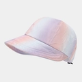 Detail view of colorful tie-dye baseball cap with lightweight fabric and adjustable strap - 1# Color-Purple Pink White Gradient