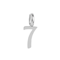 Minimalist silver number 7 pendant in polished stainless steel for DIY jewelry making - Number 7 / Silver