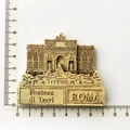Detailed Trevi Fountain resin souvenir magnet measuring 7.5cm width on ruler background - Trevi Fountain Rome
