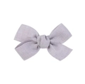 Light purple handmade fabric bow hair clip for babies and children in soft linen cotton - Light Purple (21)