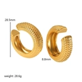 Pendientes vintage de acero inoxidable bañado en oro 18K con textura de piel de serpiente - Estilo de Patrón de Serpiente Dorado (TE6380-G)