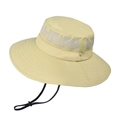 Khakifarbener Sonnenhut für Outdoor mit atmungsaktivem Netzband und verstellbarer Kordel - Beige